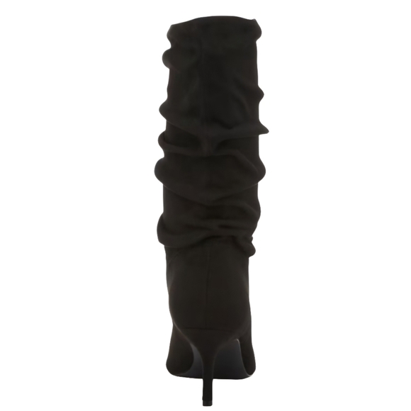 MARC FISHER 9 MANYA MID CALF RUCHED KITTEN HEEL BOOT BOOTIE BLACK NIB - Picture 3 of 11